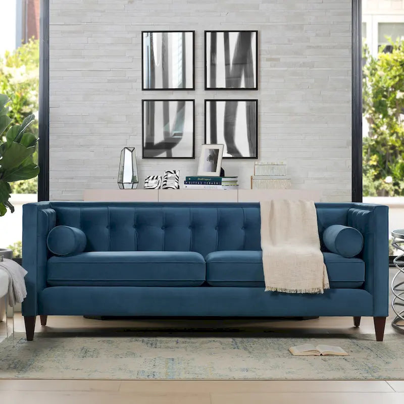 Sofá Tufted Tuxedo de 84" con Cojines Extraíbles