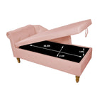 Diván tapizado en terciopelo con almacenamiento y almohada