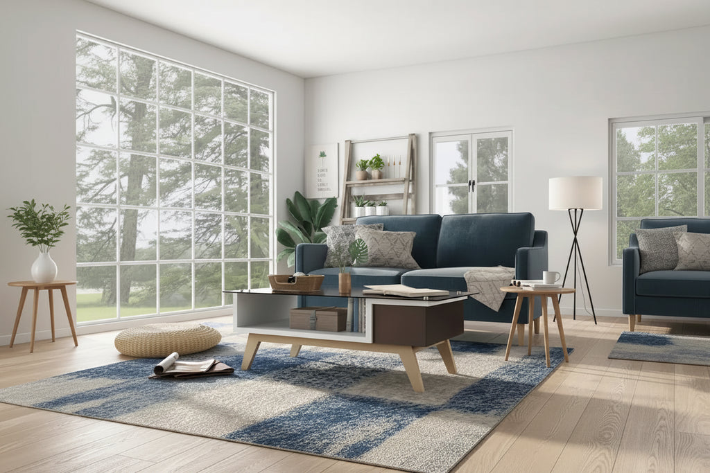 Yini Modern 47-inch Glass Top 1-Shelf Coffee Table by Furniture of America