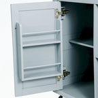 Carro de isla de cocina rodante con gabinete de almacenamiento y 3 cajones