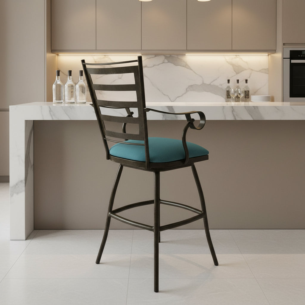 Extra Tall Spectator 35 Bar Stool - Jenna - Beige Frame - 35 inch Seat