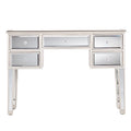 Mesa consola de cristal con espejo y 5 cajones