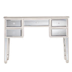 Mesa consola de cristal con espejo y 5 cajones