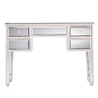 Mesa consola de cristal con espejo y 5 cajones