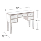 Mesa consola de cristal con espejo y 5 cajones