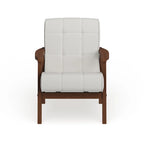 Sillón club de piel sintética blanca de mediados de siglo