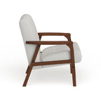 Sillón club de piel sintética blanca de mediados de siglo