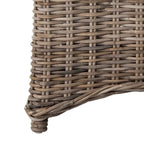 Sillón con respaldo de orejas de mimbre lavado marrón (completamente ensamblado)