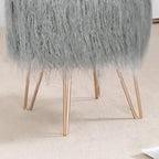 Taburete de Tocador de Terciopelo con Patas de Metal