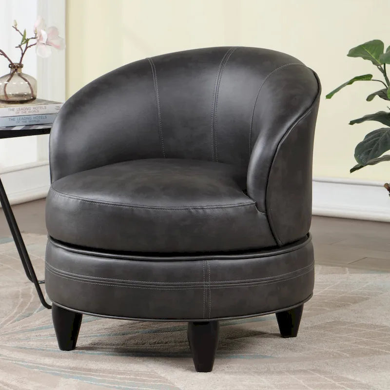 Sillón Giratorio Decorativo de Piel Sintética