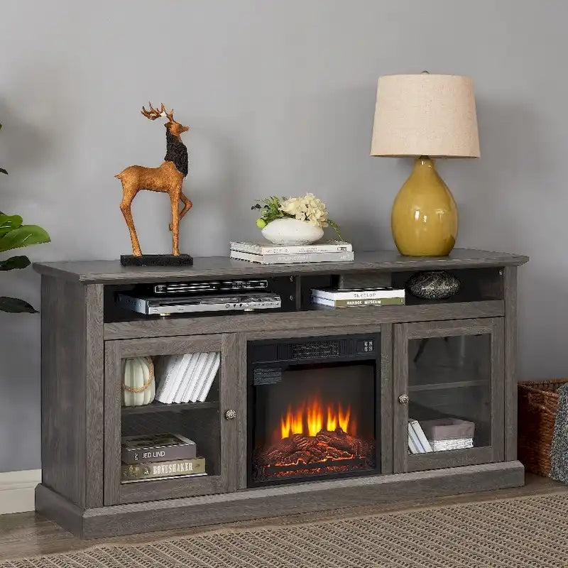 Mueble para TV de 60 pulgadas con chimenea eléctrica
