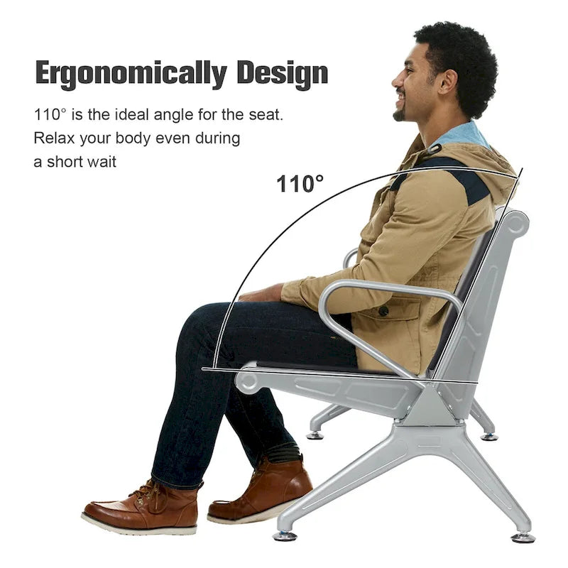 Silla de sala de espera de cuero sintético - Banco de recepción (1 asiento / 2 asientos / 3 asientos)