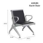 Silla de sala de espera de cuero sintético - Banco de recepción (1 asiento / 2 asientos / 3 asientos)