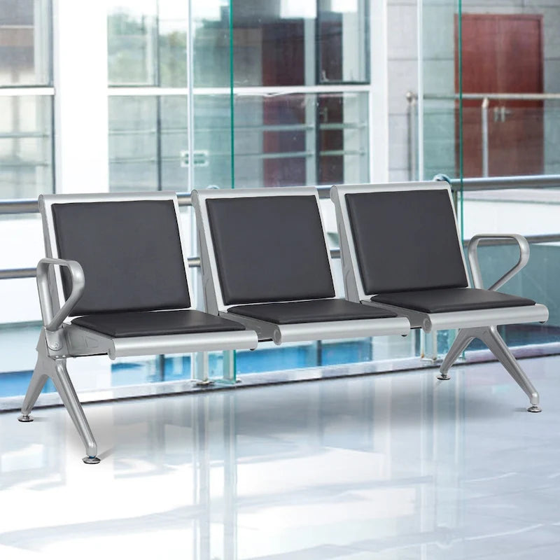 Silla de sala de espera de cuero sintético - Banco de recepción (1 asiento / 2 asientos / 3 asientos)