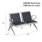 Silla de sala de espera de cuero sintético - Banco de recepción (1 asiento / 2 asientos / 3 asientos)