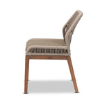 Silla lateral de comedor de caoba con cuerda tejida de transición - Gris
