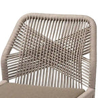 Silla lateral de comedor de caoba con cuerda tejida de transición - Gris