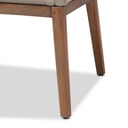 Silla lateral de comedor de caoba con cuerda tejida de transición - Gris