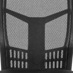 Silla de oficina de malla negra con respaldo y soporte lumbar