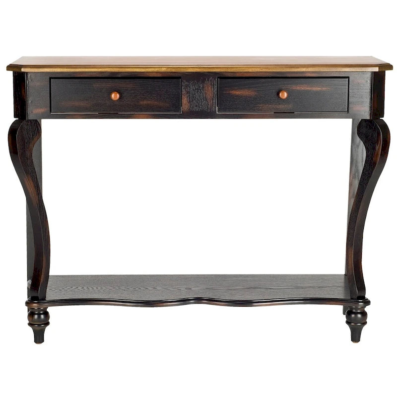 Mesa de consola de madera marrón oscuro - 43 an. x 15 prof. x 32 al.