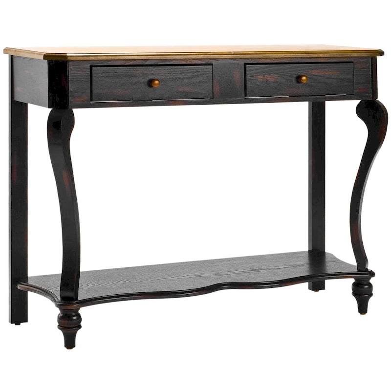 Mesa de consola de madera marrón oscuro - 43 an. x 15 prof. x 32 al.
