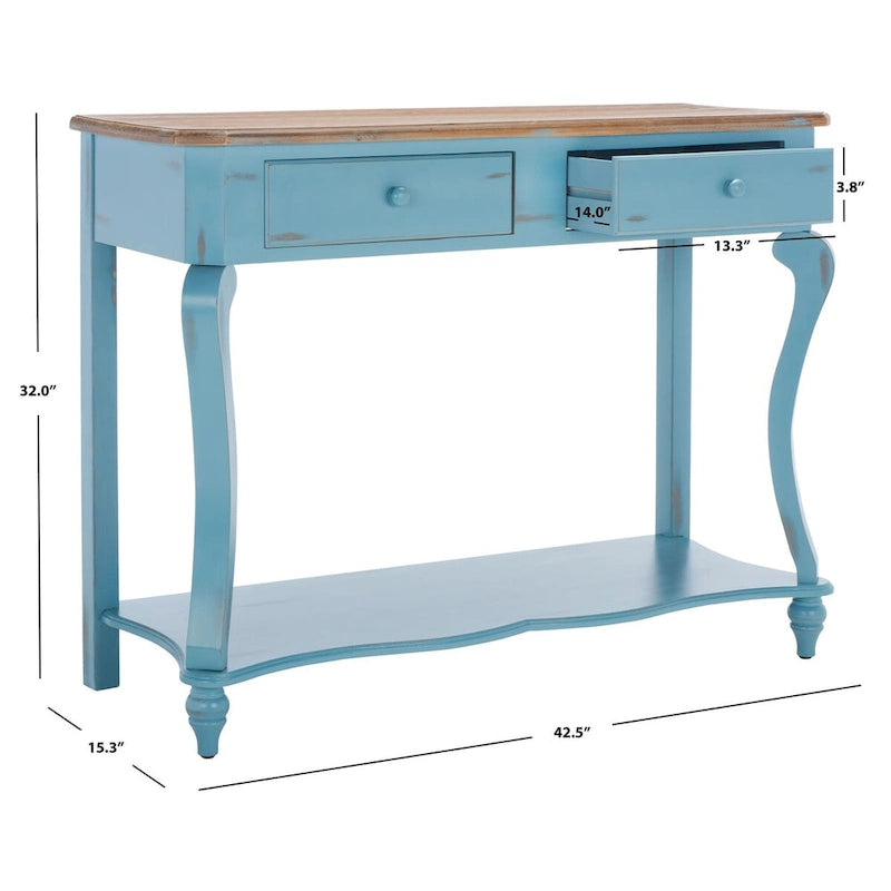 Mesa de consola de madera marrón oscuro - 43 an. x 15 prof. x 32 al.