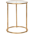 Mesa Auxiliar con Espejo Dorado - 38.1 cm An. x 38.1 cm Prof. x 50 cm Al.