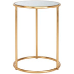 Mesa Auxiliar con Espejo Dorado - 38.1 cm An. x 38.1 cm Prof. x 50 cm Al.