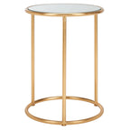 Mesa Auxiliar con Espejo Dorado - 38.1 cm An. x 38.1 cm Prof. x 50 cm Al.