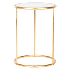 Mesa Auxiliar con Espejo Dorado - 38.1 cm An. x 38.1 cm Prof. x 50 cm Al.