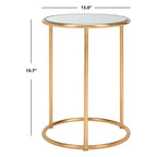 Mesa Auxiliar con Espejo Dorado - 38.1 cm An. x 38.1 cm Prof. x 50 cm Al.