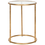 Mesa Auxiliar con Espejo Dorado - 38.1 cm An. x 38.1 cm Prof. x 50 cm Al.