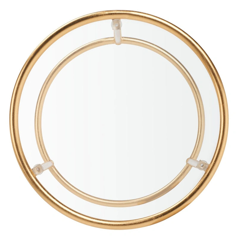 Mesa Auxiliar con Espejo Dorado - 38.1 cm An. x 38.1 cm Prof. x 50 cm Al.