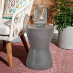 Mesa auxiliar de hormigón para interior/exterior Cheul - 12.2" x 12.2" x 17.3"