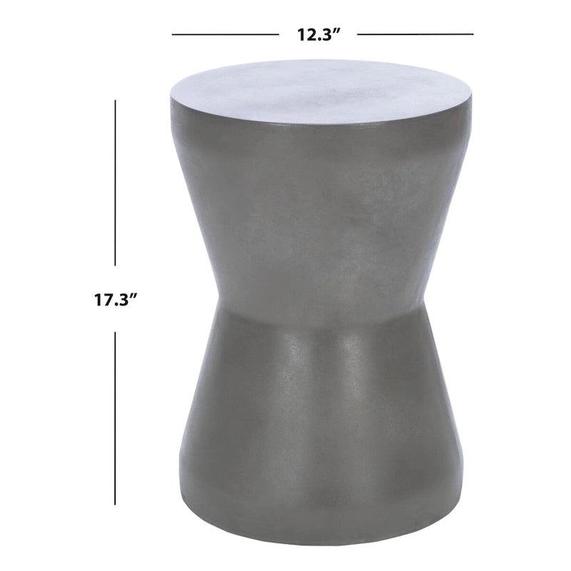 Mesa auxiliar de hormigón para interior/exterior Cheul - 12.2" x 12.2" x 17.3"