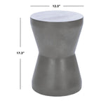 Mesa auxiliar de hormigón para interior/exterior Cheul - 12.2" x 12.2" x 17.3"