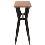 Mesa consola de mediados de siglo con estructura metálica – Marrón y negro, 39An x 14Prof x 31Al