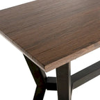 Mesa consola de mediados de siglo con estructura metálica – Marrón y negro, 39An x 14Prof x 31Al