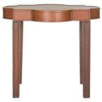 Mesa auxiliar marrón con tablero de trébol - 27 An. x 21 Prof. x 24 Al.