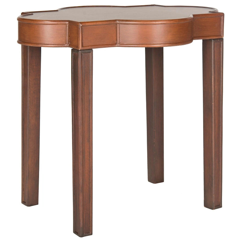 Mesa auxiliar marrón con tablero de trébol - 27 An. x 21 Prof. x 24 Al.