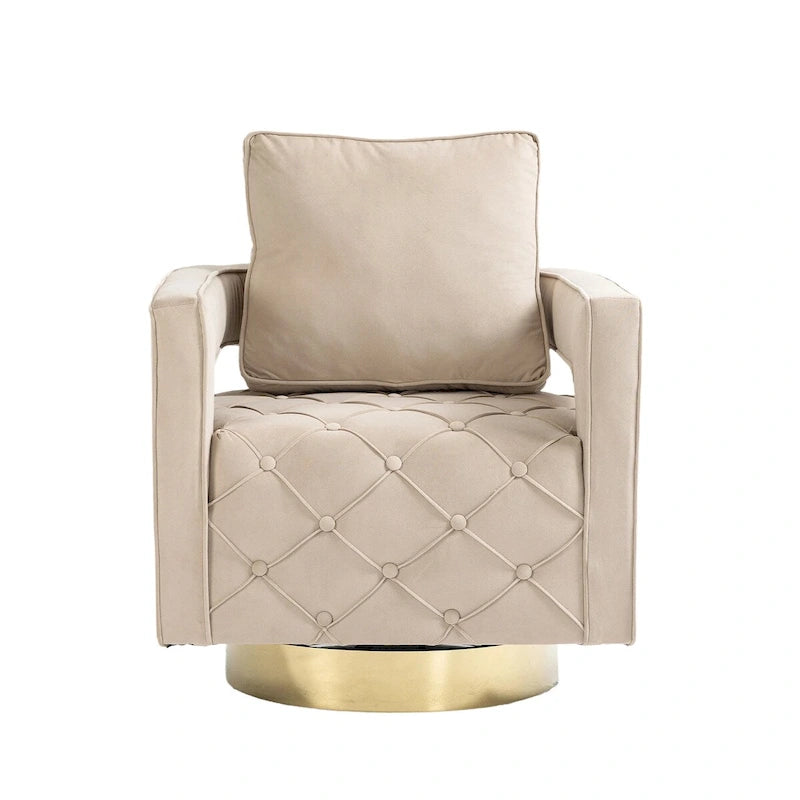 Sillón giratorio con asiento capitoné
