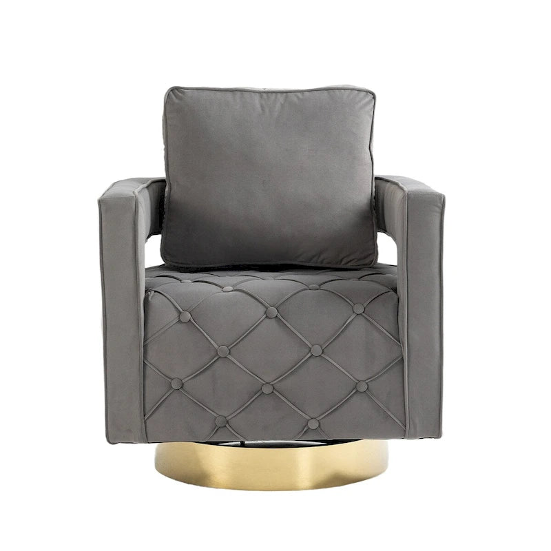 Sillón giratorio con asiento capitoné