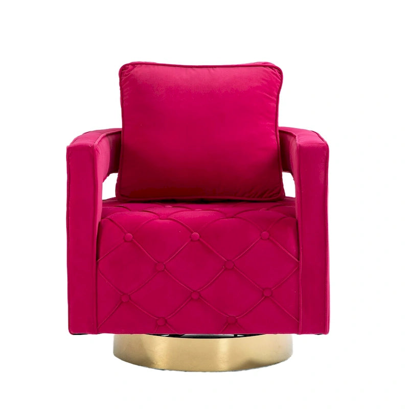 Sillón giratorio con asiento capitoné