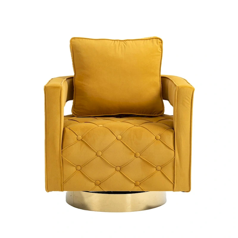 Sillón giratorio con asiento capitoné