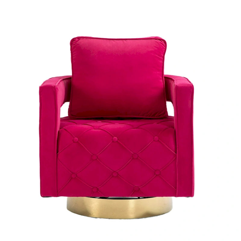 Sillón giratorio con asiento capitoné