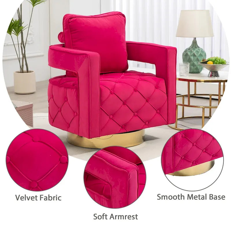 Sillón giratorio con asiento capitoné