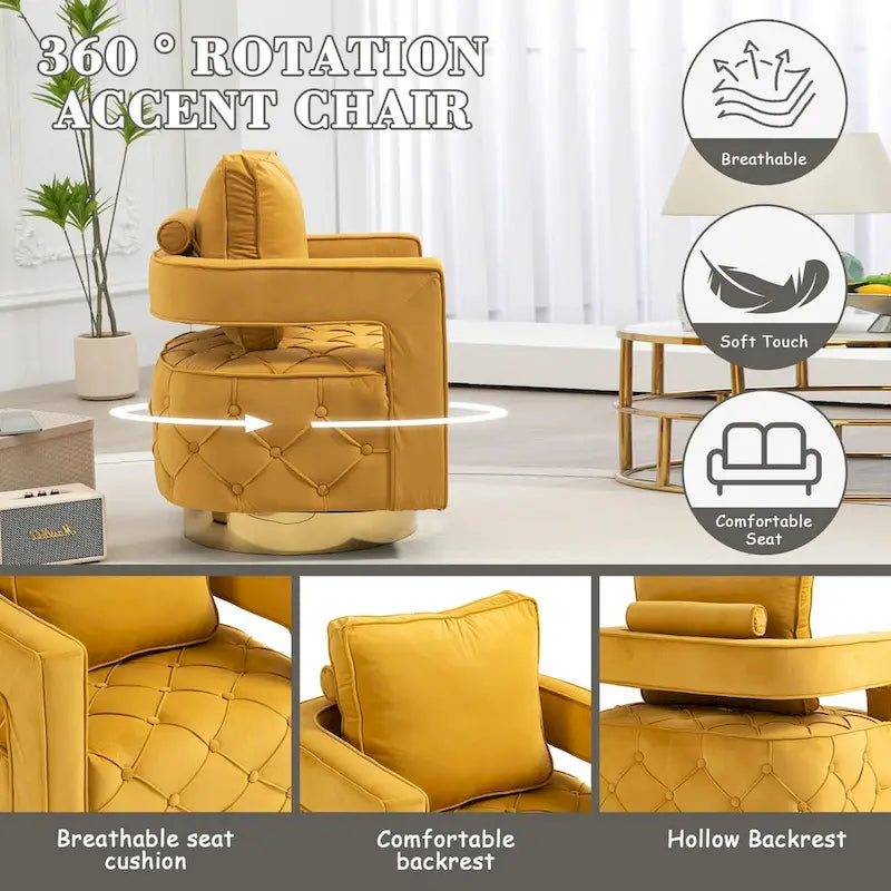 Sillón giratorio con asiento capitoné