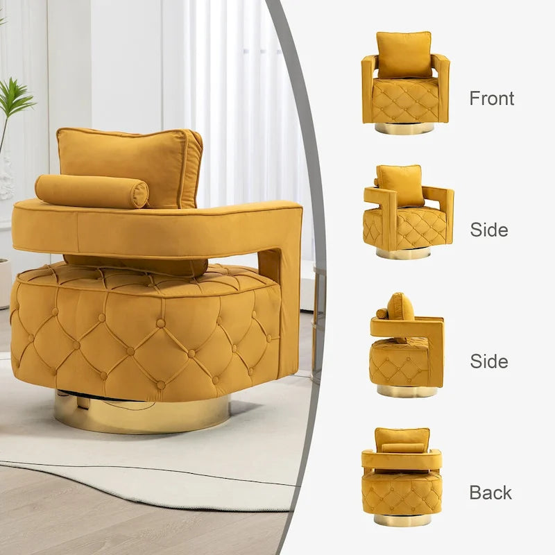 Sillón giratorio con asiento capitoné