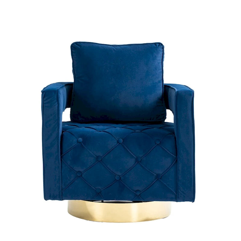 Sillón giratorio con asiento capitoné