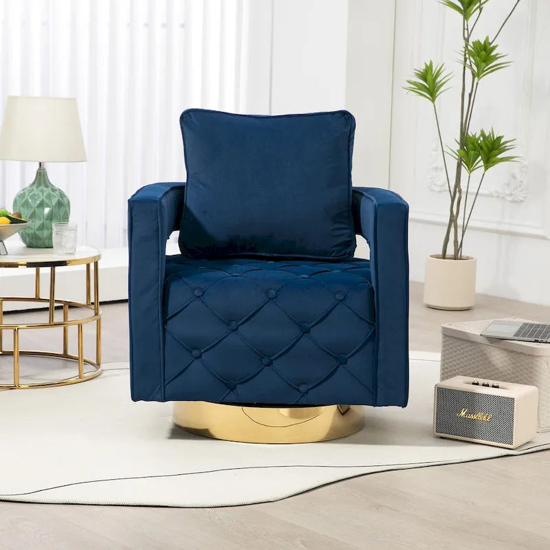 Sillón giratorio con asiento capitoné